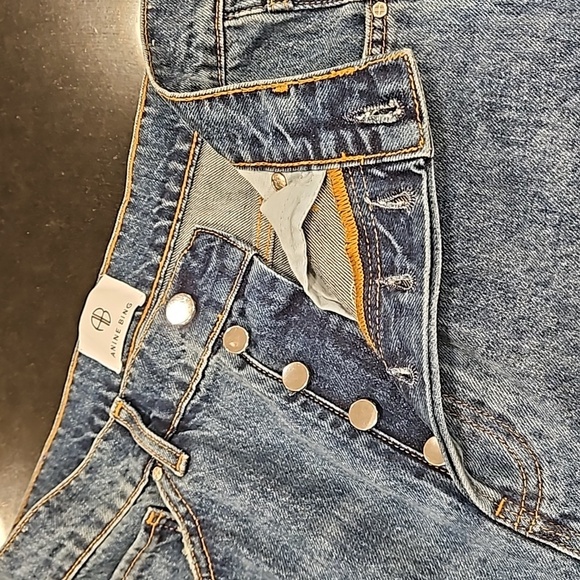 💕ANINE BING💕 Sonya Jean ~ Button Fly Mid Indigo Blue 27 NWOT - Picture 14 of 16